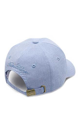 Image of Brooks Brothers Men's Cotton Baseball Cap with Oxford Striped Lining & Tonal Logo - Adjustable Hat for Warm Weather Outings
