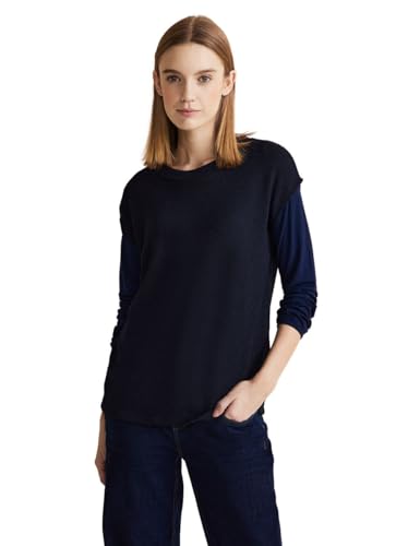 T-shirt bleu foncé Street One look maille pour femme