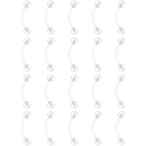 Briana Williams 20 piezas Retenedores de Piercing de Cejas de Nariz de Labios Transparentes Cover
