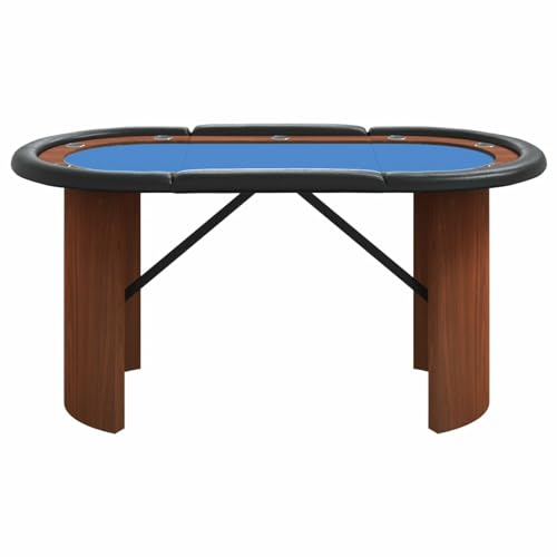 LAPOOH Pokertisch 10 Spieler Blau 160x80x75 cm, Poker Table, Spieltisch, Blackjack, Poker Tisch, Roulette Tisch, Deko Casino Poker – Bild 4