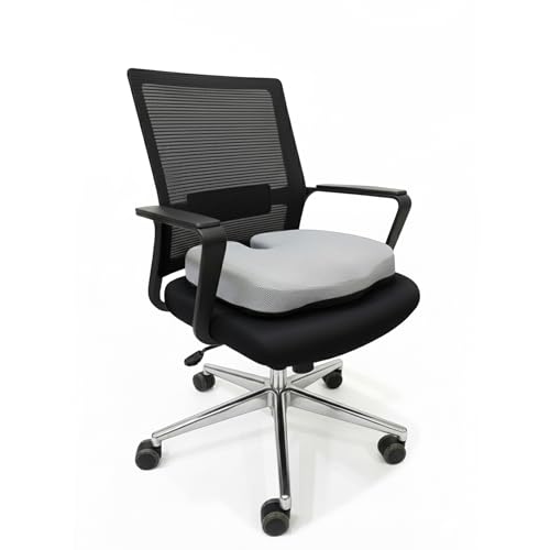 Image of Billebon Orthopedic Coccyx Seat Cushion for Tailbone & Sciatica Pain Relief| High-Density Memory Foam Chair Cushion for Hip & Lower Back Support| Ergonomic for Office| Car & Home - Grey