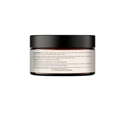 Image of Havintha Natural Rice Radiance Face Mask Powder 100g - For Glowing Skin, Tan Removal & Skin Brightening | Herbal Rice Flour Face Pack for Oil Control, Acne Care & Smooth Skin