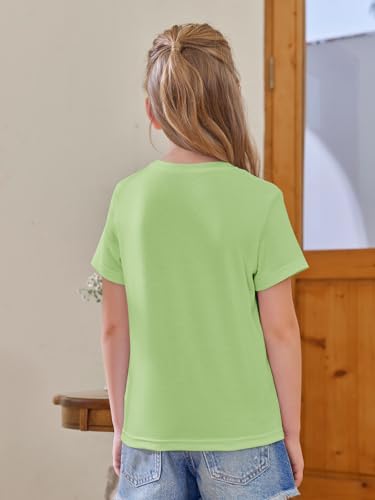 Image of Girls Short Sleeve T Shirts Kids Summer Tops Crewneck Tees 5-14 Years
