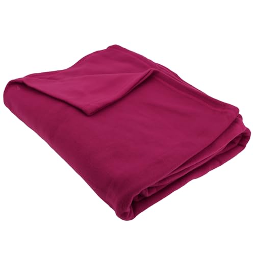 Linnea Couverture Polaire 180x220 cm Isba Violet Prune 100% Polyester 320 g/m2 traité Non-feu