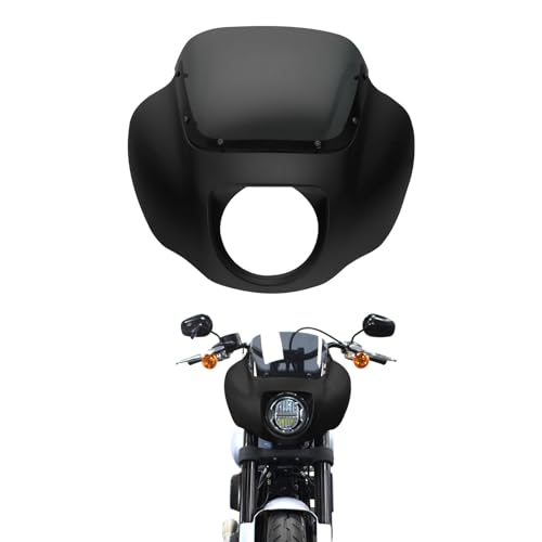 Image of Front Headlight Quarter Fairing Windshield Fit For Harley Softail Low Rider FXLR S FXLRS 2018-2025 Street Bob FXBB FXBBS 2018-2025 Softail Standard FXST 2020-2024 Black Denim