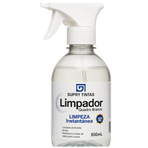 Supry Tintas Limpador Quadro Branco, Limpeza Instantânea, 500mL, Spray para Lousa