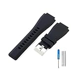HASGTFM Passend for Bell Ross BR01 BR03 Serie, atmungsaktive, hautfreundliche Silikon-Uhrenarmbänder mit guter Textur, 24 mm(Black-ST-K3,22mm)