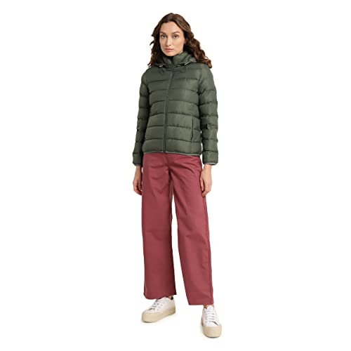 Image of Levi's Women's Nylon & Net Solid Lapel Collar Leather Standard Length Jacket