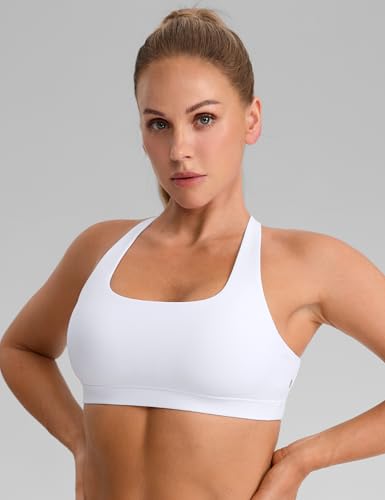 Image of CRZ YOGA Butterbreeze Criss Cross Back Sports Bra | Medium Support, Removable Pads, Training, Fast Dry, Square Neck, Strappy, for Women