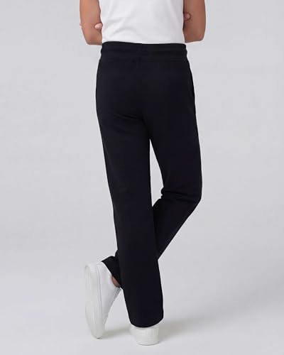 Image of Real Essentials 3 Pack: Girls' Fleece Open Bottom Soft Athletic Performance Casual Sweatpants(Ages 7-16)