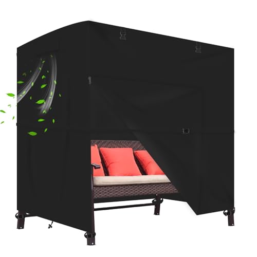 Housse balancelle 3 places,Housse de protection imperméable pour balancelle Hollywood en tissu Oxford 600D,Résistante aux déchirures, avec fermeture éclair...