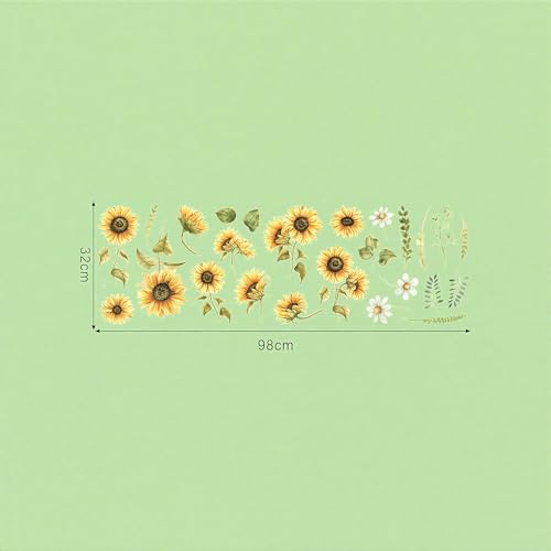 Vinilos decorativos de girasol y mariposa para pared miniatura 7