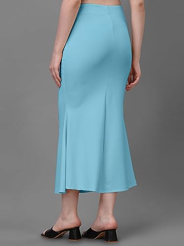 Image of Women's Saree Shapewear Petticoat, Cotton Blend Stretchable Mermaid Skirt, High Waist Tummy Control, Smooth Curve Fit with Adjustable Drawstring