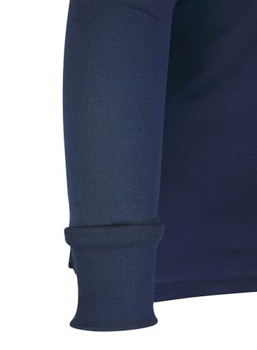 Athletic Sportswear Camiseta de manga larga para niños, para correr, fútbol, gimnasio, deportes, fitness, azul marino, 9-10 Años