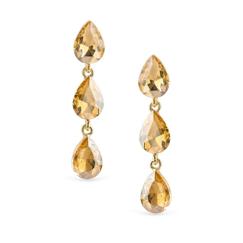 Image of Rubans Drop Earrings American Diamond Crystal Stylish Trendy Jewellery Gift for Women & Girls