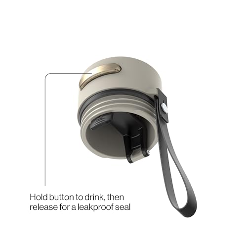 Image of Contigo AutoSeal 24 oz Stainless Steel Vacuum-Insulated Water Bottle with Leakproof Push-Button Spout & Lock, Carry Strap, BPA-Free & Lead-Free, Dishwasher Safe