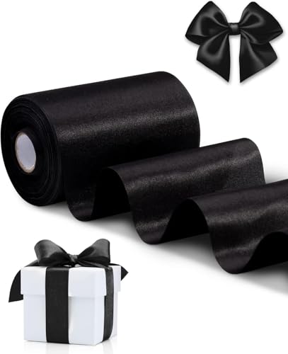 Cinta de satén negro de 10 cm x 22 m de ancho, cinta azul real gruesa para una gran inauguración, cortes de cinta de negocios, ceremonia, lazo, sillas de boda, fajas de desfile