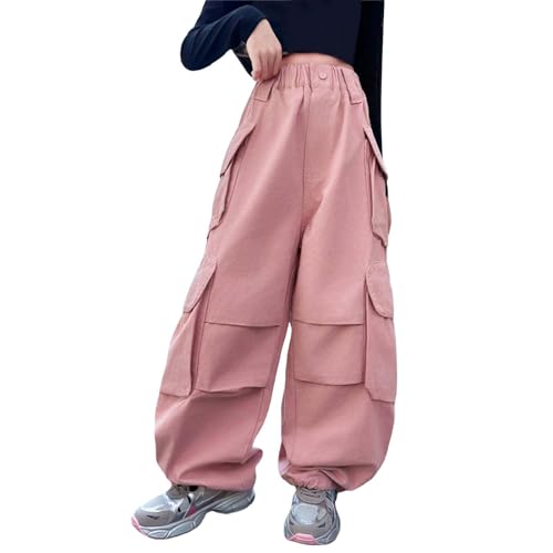 Girl Classic Cargo Jeans Stretch High Wide Leg Hiking Walking Denim Jean Pants Workwear Bottoms Hip Hop Streetwear