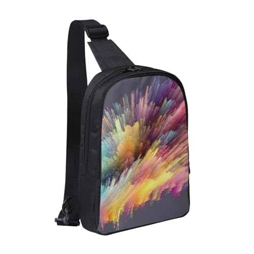 Dream Colorful Printed Chest Bag Dual Pocket Diagonally Chest Messenger Bag