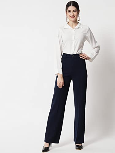 Image of KOTTY Women Polyester Blend Solid Trousers
