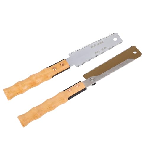ViaGasaFamido Sierra Trasera Japonesa de 7 Pulgadas con Diseño de Dientes Finos Sierra de Mano de Acero Al Carbono SK5 para Carpintería Agarre Ergonómico Corte de Madera en Seco y Húmedo de Doble Cara