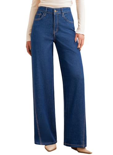 Sidefeel Women's Baggy Wide Leg Jeans High Waisted Straight Leg