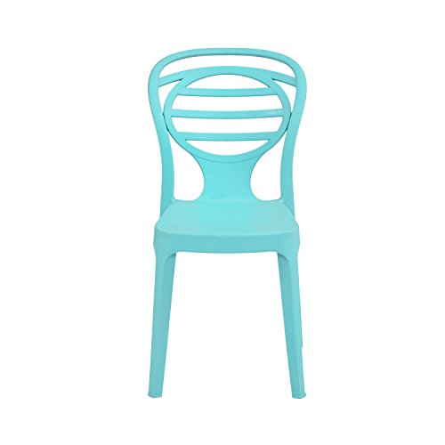 Image of Oaknest Supreme Oak Armless Plastic Dining Chair | Compact & Ergonomic Design for Home, Living Room, Balcony & Outdoor Seating | Color : Aqua Blue, Set of 2