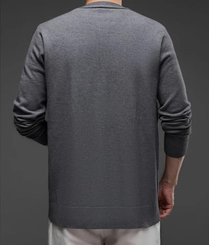 Solid Color Casual Simple V-Neck Vintage Single-Breasted Business Men's Sweater Cardigan2