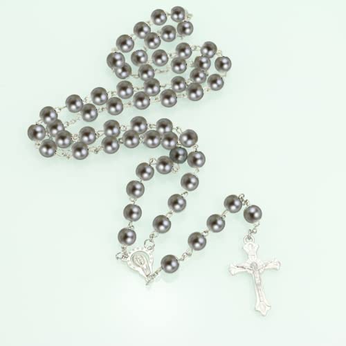 FLAFARY First Communion Rosary Set for Girls and Boys Catholic Beads for Men Women and Kids in Transparent Bag - Image 2