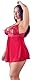 Cottelli CURVES Damen Cottelli Collection with Half Open Cups Babydoll, Rot, 2XL