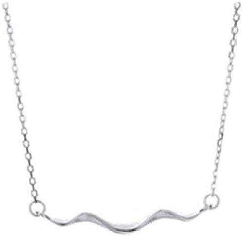 Preisvergleich Produktbild CKAWM Halskette Einfache Coastline Wave Silber Schmuck Schlüsselbeinkette Halsketten