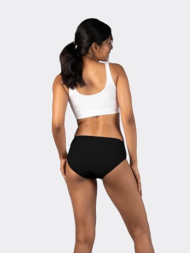 Image of Lavos Bamboo Cotton Panties for Women, Comfortable Soft Mid-Waist Hipster Panty with Thin Inner Elastic, Anti-Bacterial Odour Free Underwear for Womens, Seamless No Visible Briefs for Ladies