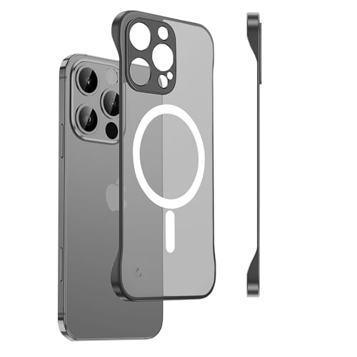 CLEELIVVY Slim Case for iPhone 16 Pro, 1.9mm Minimalist Phone Case Compatible with MagSafe (38 Magnets), Thin Light Translucent Anti-Scratch, Anti-Yellow (Basalt Black, iPhone 16 Pro)