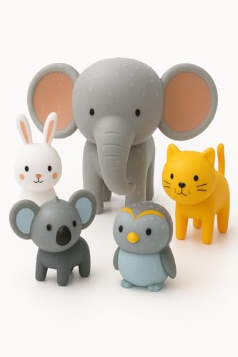 Image of SplashEZ Safari Toy, Mold Free Bath Toys for Toddlers & Kids, No Hole Bath Toy for Bathtub, Pool, Shower for Boys & Girls