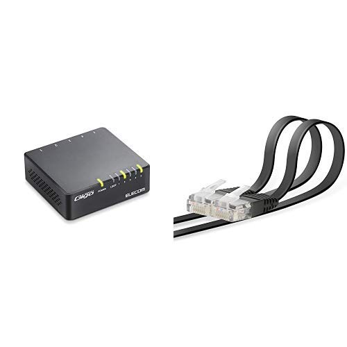 ELECOM 스위칭 허브 KIGABIT 5포트 AC 전원 공급 장치 BLK