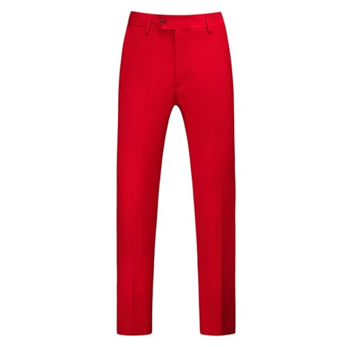 CRNTCEM Casual Dress Pants for Men Plus Size Business Prom Work Trousers Regular Fit Fashion Lounge Golf Pants Slim Fit Night Club Slacks Formal Trousers with Zip Button Red