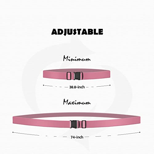 Image of 2pcs 74″x2″Luggage Straps for Suitcases,Adjustable Suitcase Straps and Heavy Duty Strap Buckle Packing Straps Travel Accessories,Fluorescent Pink