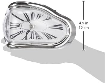 Out of the blue Plastic Desk Clock Inspired by Salvador Dali, Silver, 16.5 x 12.5 x 17.5 cm