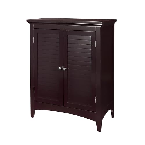 Teamson Home Meuble Bas de Rangement Commode Salle de Bain Ethan Bois foncé ELG-595