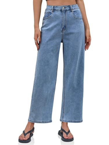 Cicy Bell Womens Baggy Horseshoe Jeans Boyfriend Wide Leg Vintage Mid Rise Cropped Denim Pants2