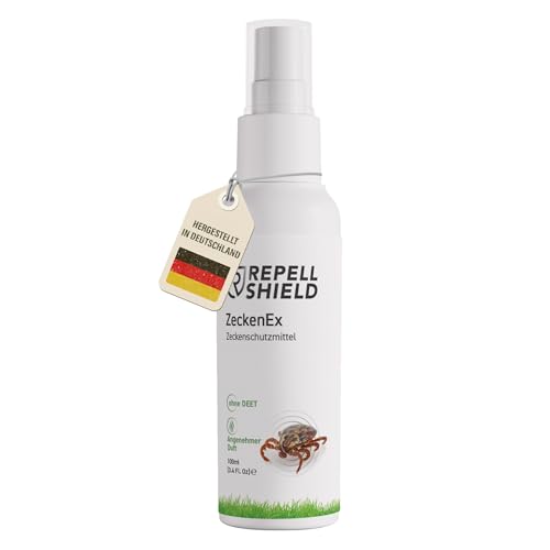 Preisvergleich Produktbild RepellShield® Natürlicher Zeckenschutz -100ml- Effektives Geraniol Anti Zecken Spray Keine Flecken & Rückstände, Zeckenspray Anti Zecken Mensch, Mittel gegen Zecken im Garten