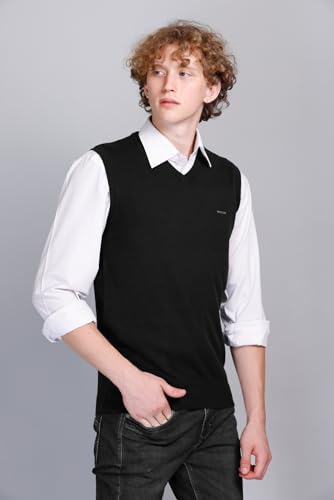 Image of V Neck Cotton Half Sweater for Man Winter Wear - Pullover Sweater for Men