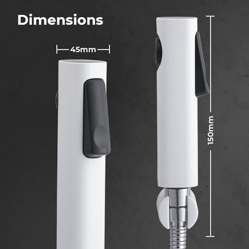 Image of Mila Health Faucet Jetspee | ABS White Handheld Bidet Spray| Modern Jet Spray for Toilet Hygiene | Anti-Slip Grip, Leak-Free, Easy Install | Bathroom Fitting