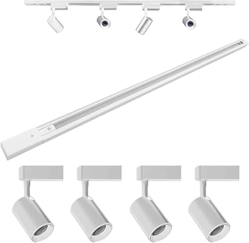 Trilho Eletrificado 1 metro + 4 Spots 7w Branco (6000k)