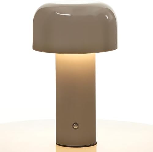 Modern Mushroom Table Lamp for Portable Touch Dimming,Rechargeable LED Night Light with 3-Levels Brightness,Bedside Lamp for Indoor Outdoor Restaurant Bar Coffee table
