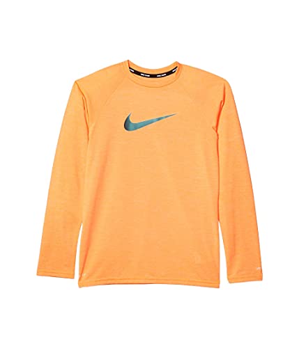 Nike Kids Boy's Long Sleeve Hydroguard (Little Kids/Big Kids) Total Orange large (14-16 Big Kids)