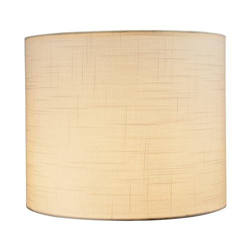Image of Aspen Creative 31105 Transitional Drum (Cylinder) Shaped Spider Construction Lamp Shade in Off-White, 12 inch Wide (12 inch x 12 inch x 10 inch)