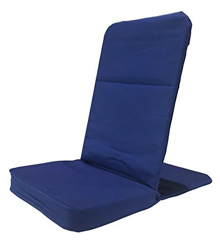 BACKJACK BJI Folding BackJack -Made in The USA- Navy Cotton Fabric Lightweight Floor Seating Chair for Gaming, Families, Parents, Daycare, Back