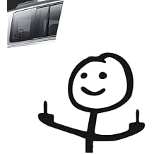 Car Decals, Funny Middle Finger Meme Sticker, Auto Waterproof Vinyl Sticker, Universal Dirty Gag Gift Decal for Windshield, Bumpers, Window, Car Door Black