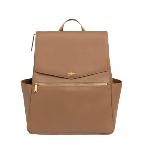 Image of Freshly Picked Classic Diaper Bag II Backpack – Premium Vegan Leather, Large Capacity Baby Bag with Changing Pad, Stylish & Functional for Moms & Dads, Toffee